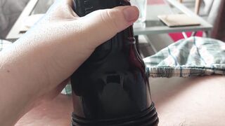 Fast Masturbate Off and Jism Using Fleshlight Fucktoy With Plums