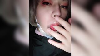 デブ女装の車で乳首弄り