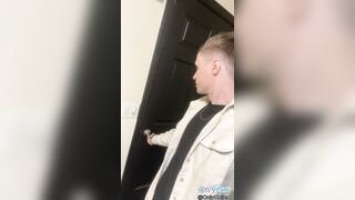 Nearly Caught Tugging Uncut Prick in Pizza Place