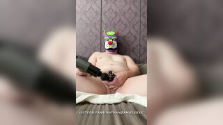 Pup Nathan Daniels Makes His Encaged Bone Jizm with His Magic wand