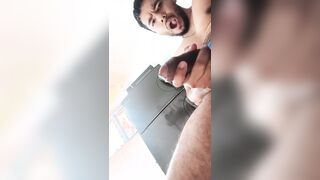 A sugary-sweet and delicious fap off in the kitchen