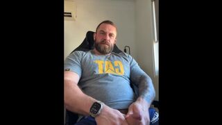 Built Australian Bloke Edges in Office Tabouret & Erupts POINT OF VIEW All Over Your Face