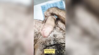 muscle hairy man have a ejaculation palms free-for-all with faux-cock