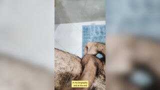 muscle hairy man have a ejaculation palms free-for-all with faux-cock