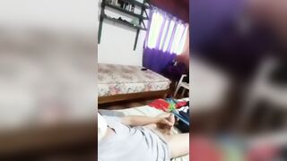 Unshaved dude milks and ejaculates rapidly on himself