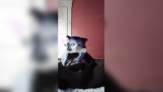 Jizzing and shrieking noisily on the couch