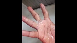 Another peeing and jacking off scene who cares to munch off the phat jism off my arm