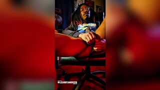 Screaming and fapping my BIG BLACK COCK while toying with fucktoys