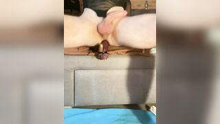 Railing huge faux-cock