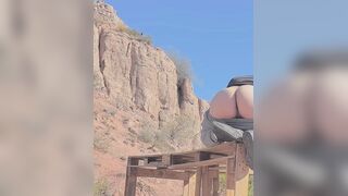 Crazy femboy dirty dancing in the mountains