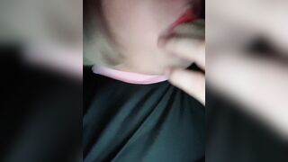 デブ女装は車で射精