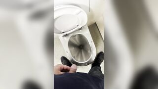 Public Urinate with Foreskin Pullback – Uncircumcised Puny Pipe in a Deutsche Bahn Teach