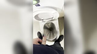 Public Urinate with Foreskin Pullback – Uncircumcised Puny Pipe in a Deutsche Bahn Teach