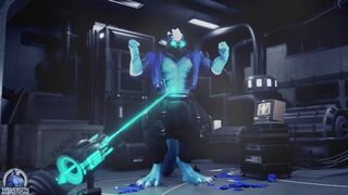 Growth Ray, Druth cloth ripping muscle growth cartoon vignette