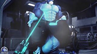 Growth Ray, Druth cloth ripping muscle growth cartoon vignette