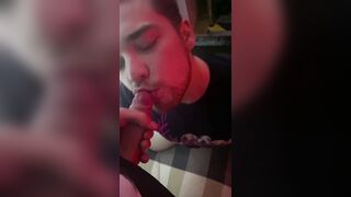 Good-sized juicy Knob on the youngsters lips