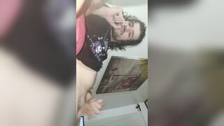 Steamy Man Groans and Smokes Weed While Wanking Humungous Uncircumcised Jizz-shotgun