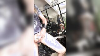 Longhairdude shoots in Sons-in-law of Anarchy tshirt and army footwear - Friday Night Dinner