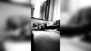 Caressing in the nature - jack my spunk-pump near the window.