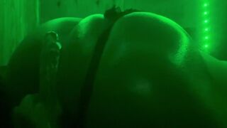 Arched over taking a fuck stick in my bum