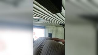 Sean doin yard work n takes a urinate break