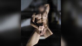 Fledgling school twunk stroking off and pops while vaping