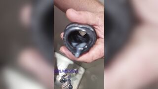 Jizz in masturbator, fuck stick in rump and gape/rose with goo