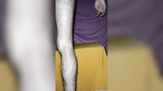 Gargling and caressing faux-cock salami before pulverizing it to jizm