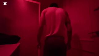 My sir drains in his crimson guest room ???? while I observe him impatiently deep-throat him off