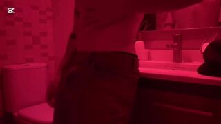 My sir drains in his crimson guest room ???? while I observe him impatiently deep-throat him off