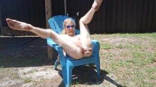 Naturist basks in the sun with his prick and butt out for showcase