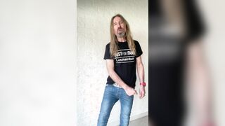Longhairdude in debut JFF flick - Unload On Bony Denim, Fuck-fest belt, JFF tshirt