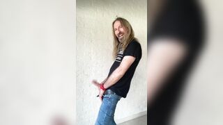 Longhairdude in debut JFF flick - Unload On Bony Denim, Fuck-fest belt, JFF tshirt