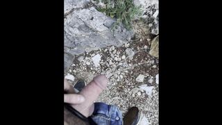 Peeing in the cruising field next to Sitges