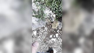 Peeing in the cruising field next to Sitges