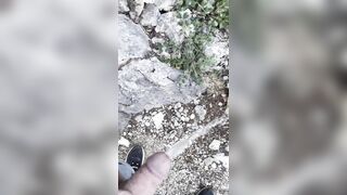 Peeing in the cruising field next to Sitges