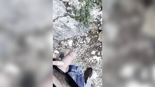 Peeing in the cruising field next to Sitges