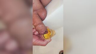 close-up pissplay with my pink cigar