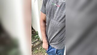 Wild alpha masculine with 23cm beef whistle in the public square after work