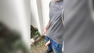 Wild alpha masculine with 23cm beef whistle in the public square after work