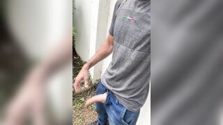 Wild alpha masculine with 23cm beef whistle in the public square after work