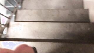 Peeing in a Public Stairwell - Urinating in Public
