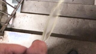 Peeing in a Public Stairwell - Urinating in Public