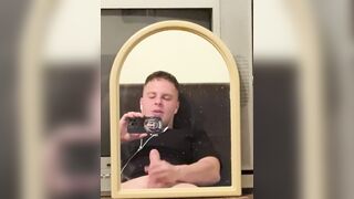 Jerkinf off my huge uncircumcised stiffy - jizz on OF