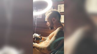 Making a tat on my gigantic sausage