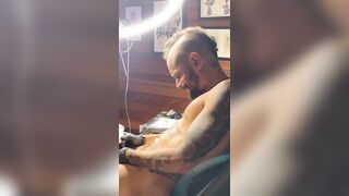 Making a tat on my gigantic sausage