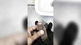 toying with dick in public rest room not jism