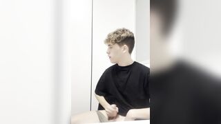 Youngster faps in a probe bedroom