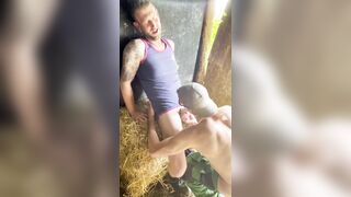 farm employee gets enticed and penetrates on the farm with fat beefstick