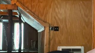 school twink dry tears up cushion and demonstrates fuckhole at the camera